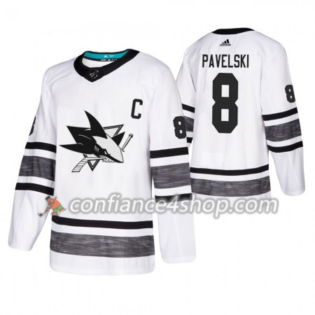 Adidas Maillot de Hockey San Jose Sharks Joe Pavelski 8 2019 All-Star Blanc Authentic - Homme